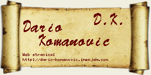 Dario Komanović vizit kartica